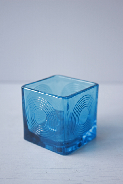北欧ヴィンテージ/Holmegaard/ガラスのキャンドルホルダー/ブルー/SOLD OUT