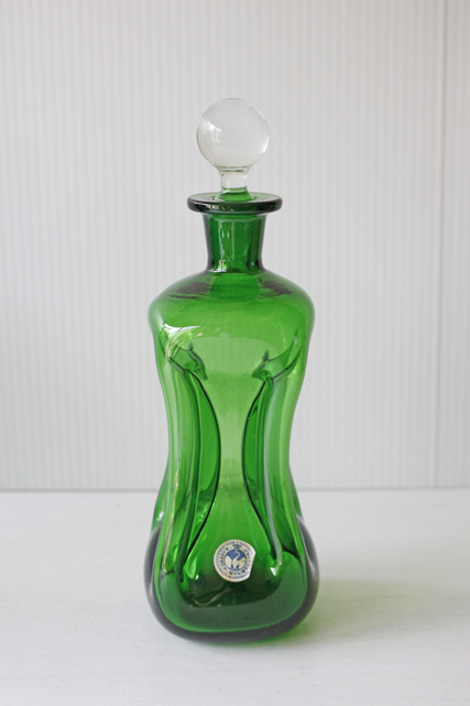 北欧ヴィンテージ/Holmegaard/Kluk Kluk/ガラスボトル/グリーン/SOLDOUT