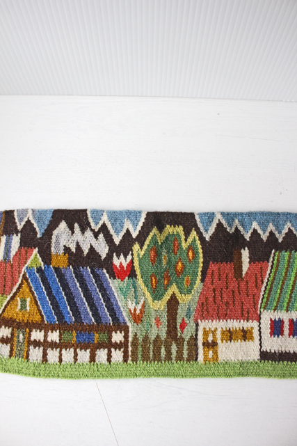 北欧織物/フレミッシュ織/つづれ織り/カラフルなお家/SOLD OUT