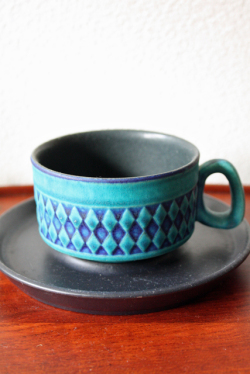 ドイツ製/ceramano/カップ＆ソーサー/ダイヤ模様/SOLD OUT