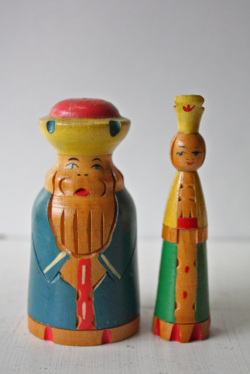 北欧ヴィンテージ/東欧/木製のお人形/キング＆クイーン/SOLD OUT