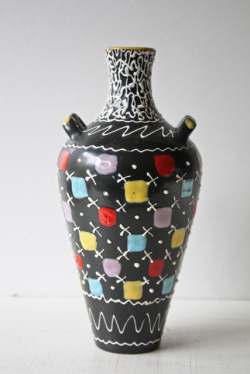 イタリー製/ヴィンテージ花瓶/カラフルな模様/SOLD OUT