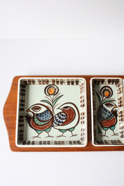 北欧ヴィンテージ/Alminia/Royal Copenhagen/テネラ/角皿＆トレイ/鳥のカップル/SOLD OUT