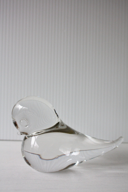 スウェーデン製/ガラスのオブジェ/クリアカラーの小鳥/SOLD OUT