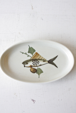 北欧ヴィンテージ/Lyngby Porcelain（リュンビューポーセリン）/小皿/ハンドペイントの魚/SOLD OUT