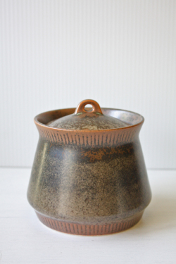 北欧ヴィンテージ/Knabstrup社/蓋つきシュガーポット/ブラウン/SOLD OUT