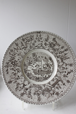 北欧ヴィンテージ/Bjorn Wiinblad/飾り絵皿/楽しげな公園の風景