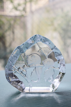 北欧ヴィンテージ/ガラスのオブジェ/スウェディッシュグラス/ WWF/野ねずみの親子/SOLD OUT