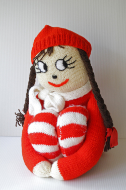 【クリスマス】北欧ヴィンテージ/手編み/お座りニッセ/女の子/SOLD OUT