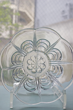 北欧ヴィンテージ/ロマンティック/ガラスボウル/Φ15cm、高さ5.5cm/SOLDOUT