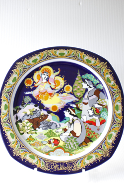 北欧ヴィンテージ/Bjorn Wiinblad/ローゼンタール社/クリスマスプレート/1991年