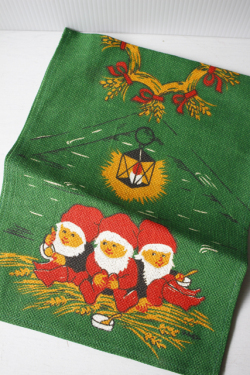 【クリスマス】北欧ヴィンテージ/クロス/天使と星