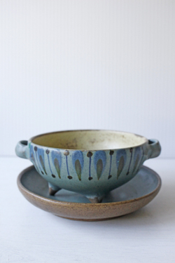 北欧ヴィンテージ/DYBDAHL/デコレーションボウル/足つきお香立て/ブルー/SOLD OUT