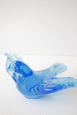北欧ヴィンテージ/スウェーデン製/ガラスのオブジェ/青い鳥/No.3