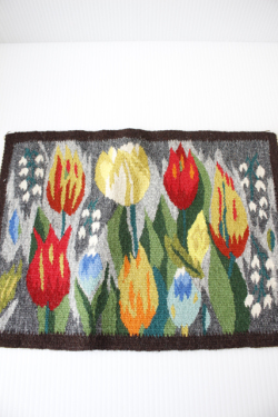 北欧織物/フレミッシュ織/つづれ織り/チューリップ