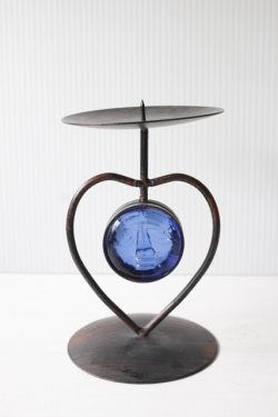 北欧ヴィンテージ/キャンドルホルダー/アイアン＆ガラスのオブジェ/SOLD OUT