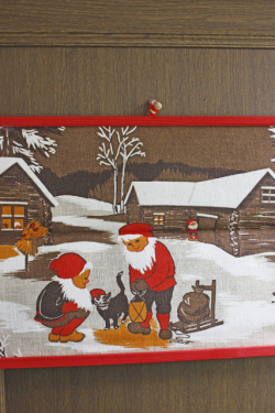 【クリスマス】北欧ヴィンテージ/壁掛け/ニッセと子猫/SOLD OUT