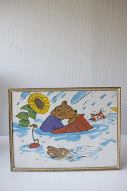 北欧ヴィンテージ/フォトフレーム(ガラスあり）/（24×18.5cm）