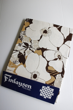未使用！北欧ヴィンテージ/Finlayson/丸型テーブルクロス/カカオカラー×フラワー/SOLD OUT