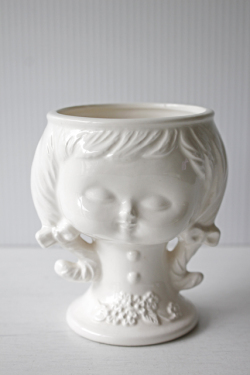 北欧ヴィンテージ/スウェーデン/鉢カバー/オブジェ＆花瓶/三つ編みの女の子/SOLD OUT