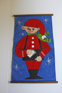 【クリスマス】北欧ヴィンテージ/ポストカード入れ壁掛け/ニッセの郵便屋さん