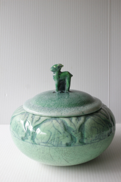 北欧ヴィンテージ/ROYAL DOULTON/蓋つき入れ物/小鹿/エメラルドグリーン/SOLD OUT