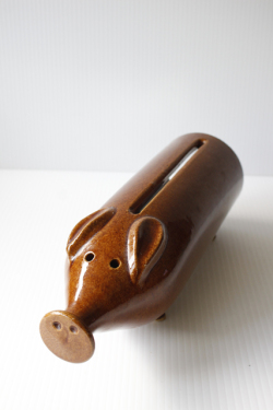 北欧ヴィンテージ/デンマーク製/陶器のサラミカバー/ブタさん/ブラウン/SOLD OUT