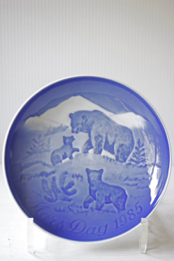 北欧ヴィンテージ/B&G/母の日プレート/1985年/熊の親子