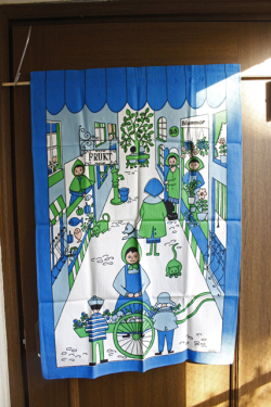 大判！北欧ヴィンテージ/Ullas Grever/壁掛け/お買い物通り/ブルー/SOLD OUT