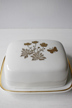 北欧ヴィンテージ/Royal Copenhagen/バターケース/お花と蝶々/SOLD OUT