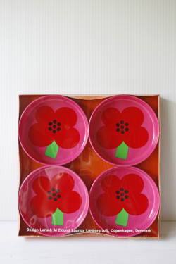 【デッドストック】Laurids Lonborg社/小物入れ/4個セット/レッドフラワー/SOLDOUT