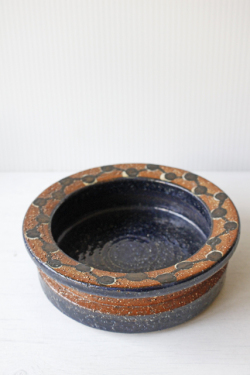 北欧ヴィンテージ/Soholm（スーホルム）/丸皿/ブルー水玉/SOLD OUT