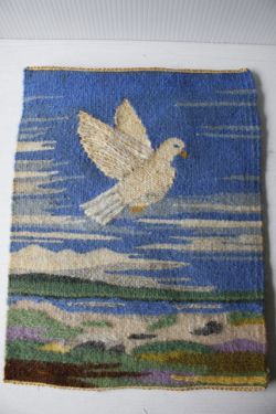 北欧織物/フレミッシュ織/つづれ織り/鳩と風景/SOLD OUT