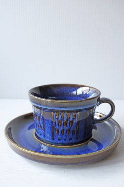 北欧ヴィンテージ/Soholm/カップ＆ソーサー/マリンブルー×ブラウン/No.7/SOLD OUT