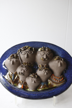 北欧ヴィンテージ/jie gantofta社/陶板の壁掛け/ファミリー