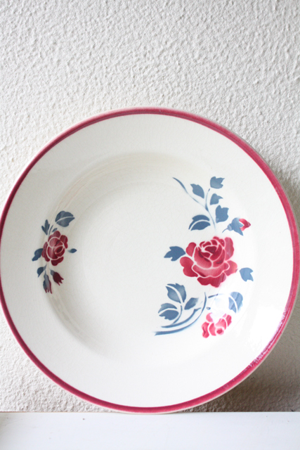 フランス　アンティーク　カフェオレボウル　ディゴワン　CANNES 薔薇　バラ フランス アンティークカフェオレボウル ディゴワン