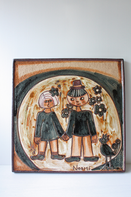 絵画 陶器の壁掛け KISS ビンテージ レトロ スーホルム - 絵画