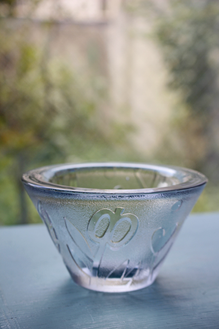 LALIQUE キャンドルホルダー 透明 ガラス製 （マスク ド ファム 
