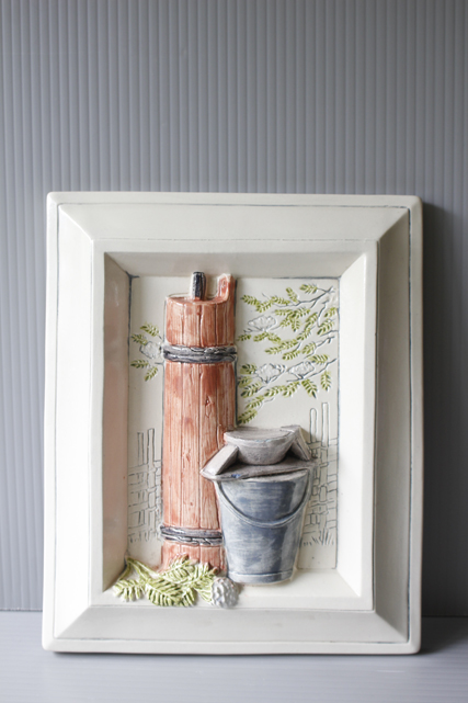 jie 陶板 北欧 ヴィンテージ品 スウェーデン 北欧ビンテージ 陶板 風景