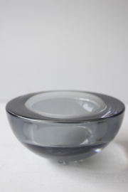 北欧ヴィンテージ/iittala（イッタラ）/Ballo/キャンドルホルダー/クリアグレー