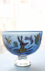 限定品！96/250/北欧ヴィンテージ/KOSTA BODA/ウルリカ/ペイントガラスの花瓶