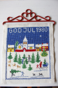 【クリスマス】北欧ヴィンテージ/刺繍の壁掛け/ツリーを選ぶ人々/1980年/SOLD OUT