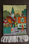 北欧の手仕事/スウェーデン製/ツヴィスト刺繍/ヴィンテージ壁掛け/SOLD OUT