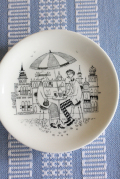 ARABIA/Raija Uosikkinen/壁掛けミニプレート/街角のカフェで/SOLD OUT
