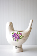 北欧ヴィンテージ/Rosa Ljung/花瓶/ホワイトカラーの鳥×パープルフラワー/SOLD OUT