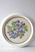 北欧刺繍/ハンドメイド/クロスステッチ/ブルーベリー/SOLD OUT