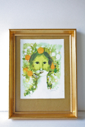 北欧ヴィンテージ/Bjorn　Wiinblad（ヴョルン・ウィンブラッド/額絵/新緑の女性/SOLD OUT