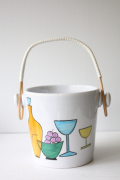 北欧ヴィンテージ/陶器アイスペール/レトロモチーフ/SOLD OUT