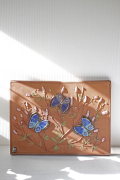 大サイズ！北欧ヴィンテージ/jie gantofta社/陶板の壁掛け/蝶々とお花/SOLD OUT