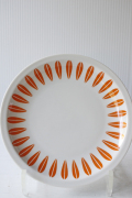 北欧ヴィンテージ/Lyngby Porcelain/ケーキプレート/ロータス/オレンジ（Φ17cm）